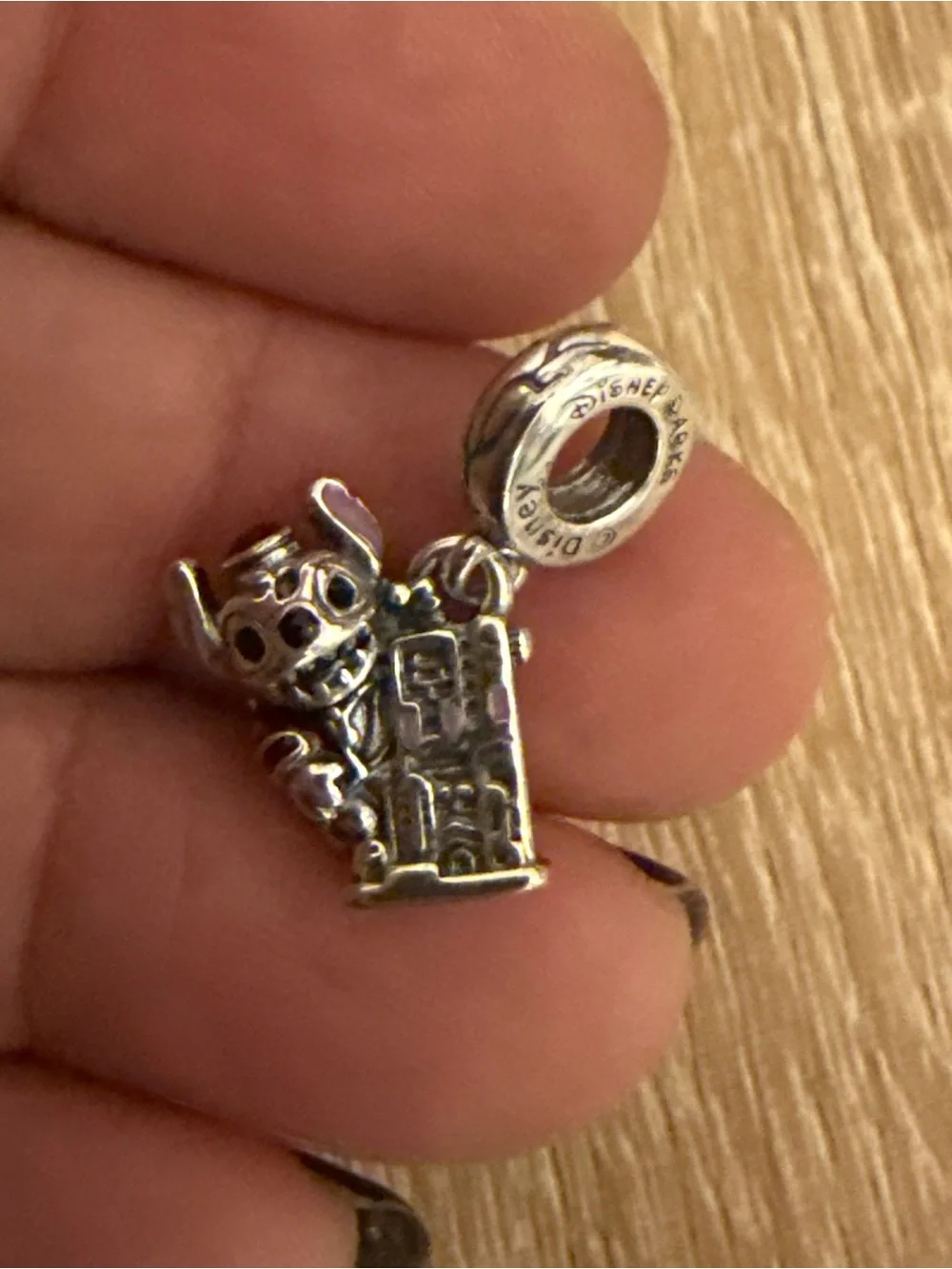 Disney Silver Stitch Dangle Charm - Silver